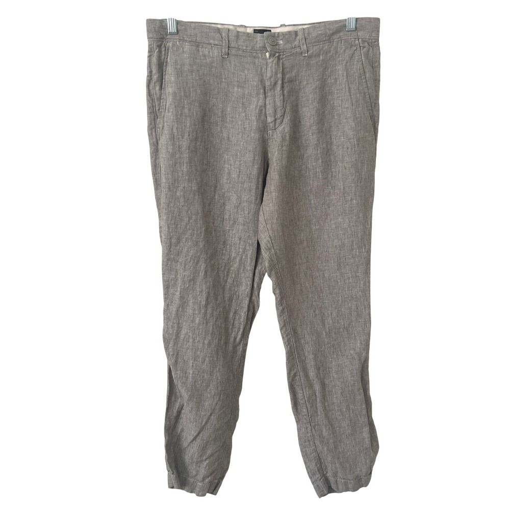 J.Crew Sz 34x30 770 Straight Fit 100% Linen Pants Preppy Coastal Golf Minimalist